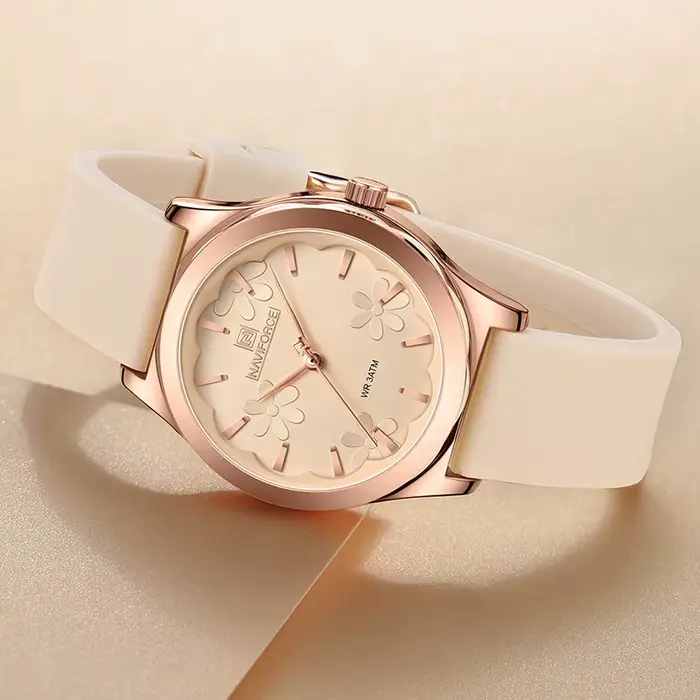 Montre pour femmes NAVIFORCE avec cadran fleuri élégant