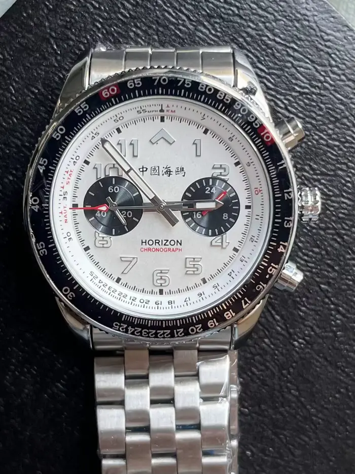 Montre de pilote militaire homme Seagull 1963 chronographe quartz acier inoxydable résistante à l'eau pour hommes occasions spéciales