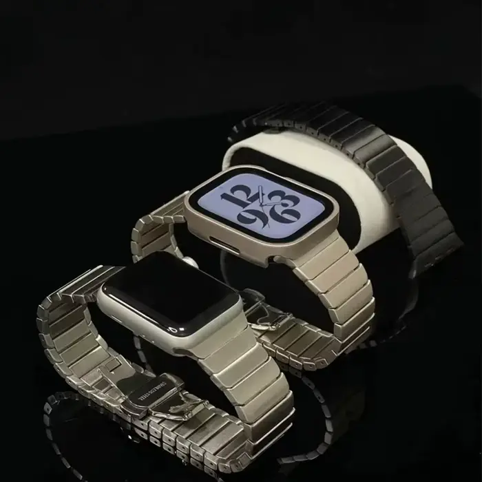 Bracelet à maillons Correa pour Apple Watch Ultra 3 2 bandes 49mm 11 10 9 8 7 6 Se 45mm 41 44