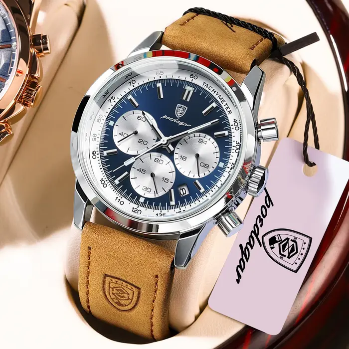 POEDAGAR Top marque montre à Quartz pour hommes étanche chronographe lumineux militaire homme montre