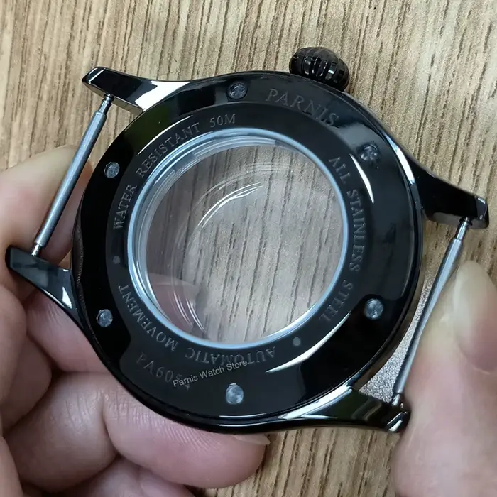 Montre de luxe en acier inoxydable avec verre en cristal de saphir et mouvement Miyota 8N24 pour homme et femme occasions spéciales