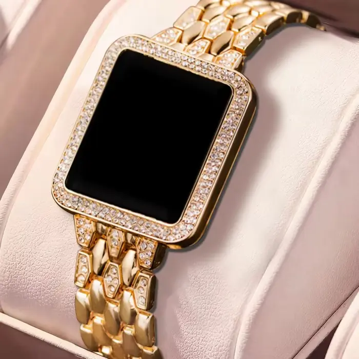 Montre numérique de luxe en alliage avec bracelet ajustable pour femmes, résistante à l'eau, idéale pour toutes les occasions