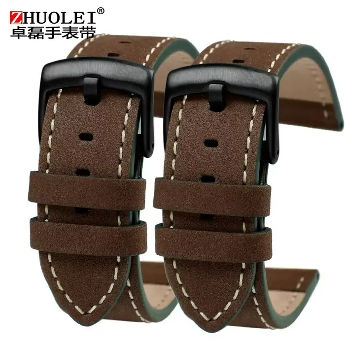 20 22mm Bracelet de montre en cuir véritable pour Timex T49963 T49905 T49953 série d'expédition rétro mat