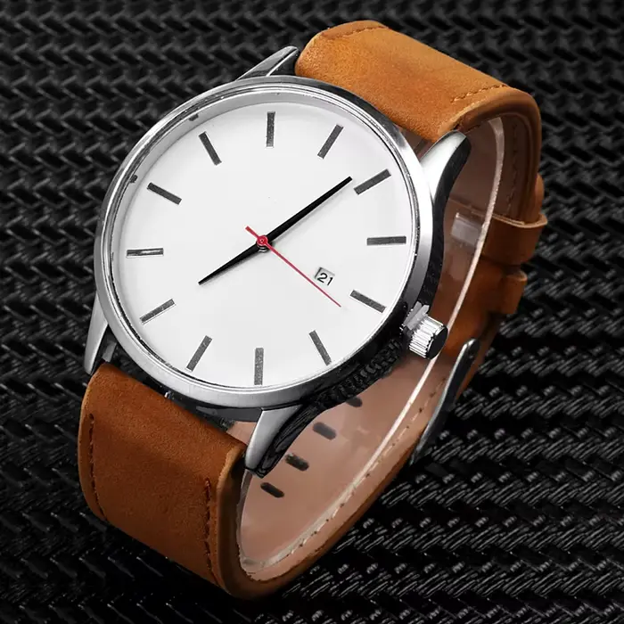 Montres pour hommes mode cuir Montre à Quartz