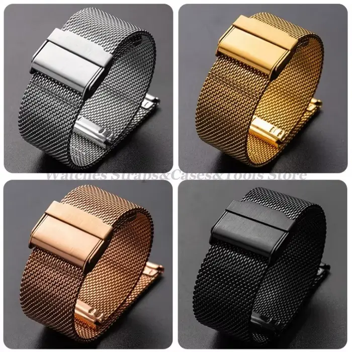 Bracelet milanais ajustable pour Samsung Galaxy Watch et autres modèles compatibles élégant et confortable pour homme et femme différentes occasions