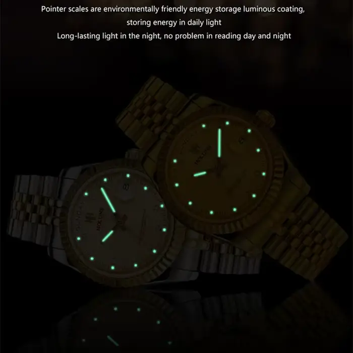 Holuns-Montre-bracelet d'affaires classique en acier inoxydable pour homme