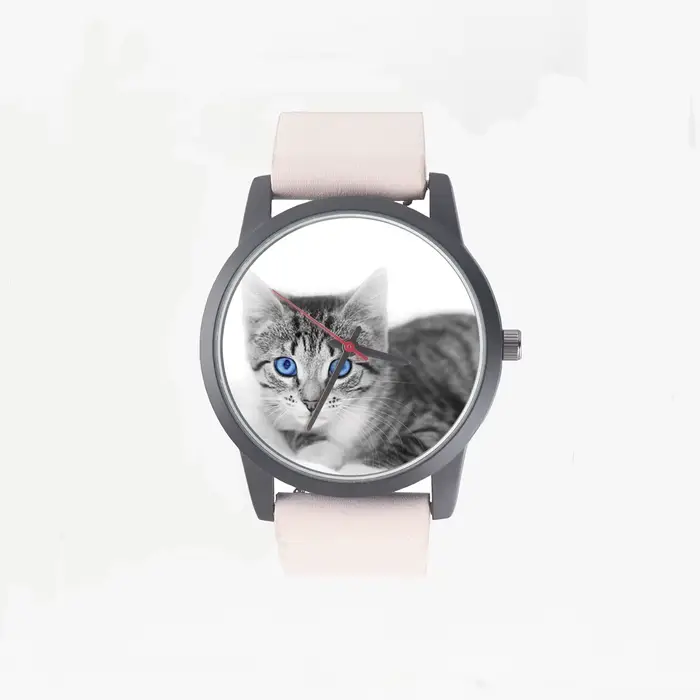 Montre-bracelet à quartz motif chaton mignon pour femmes élégante occasion spéciale cadeau festif