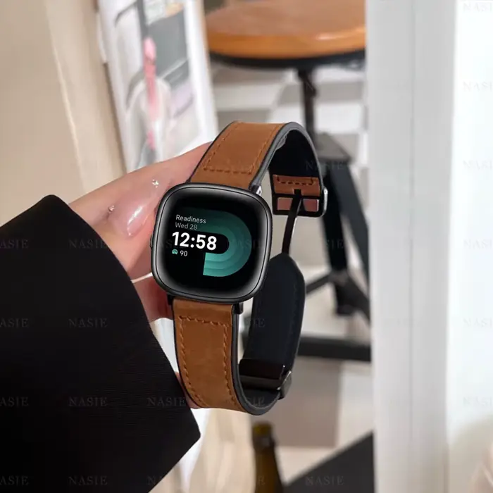 Bracelet en cuir véritable pour Fitbit Versa