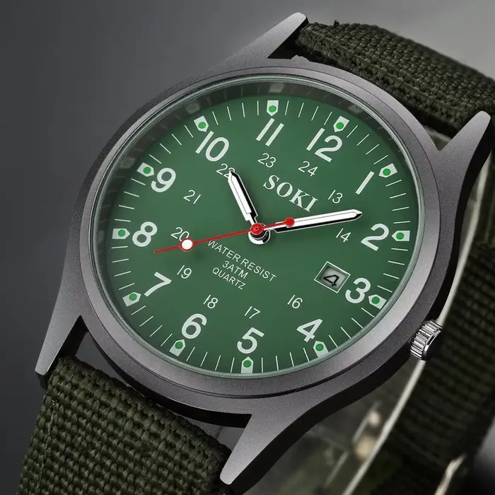 Montre-bracelet à Quartz étanche en Nylon pour hommes
