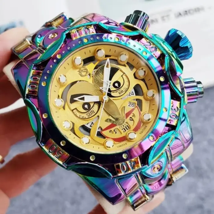 Joker invaincu montres à Quartz hommes réserve boulon Zeus fonction Invincible grand cadran mâle montre AAA horloge chaude Relogio Masculino