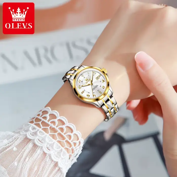 OLEVS montres pour dames élégantes tendance de la mode 30 m montre à quartz étanche pour femmes calendrier marque lumineuse véritable montre-bracelet