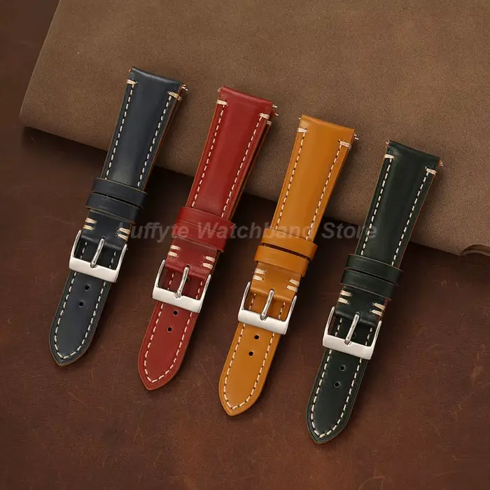 Bracelet de montre vintage en cuir véritable 20mm 22mm pour hommes et femmes accessoire élégant pour occasions spéciales polyvalent robuste et durable
