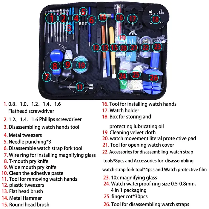 Outils de réparation de montres