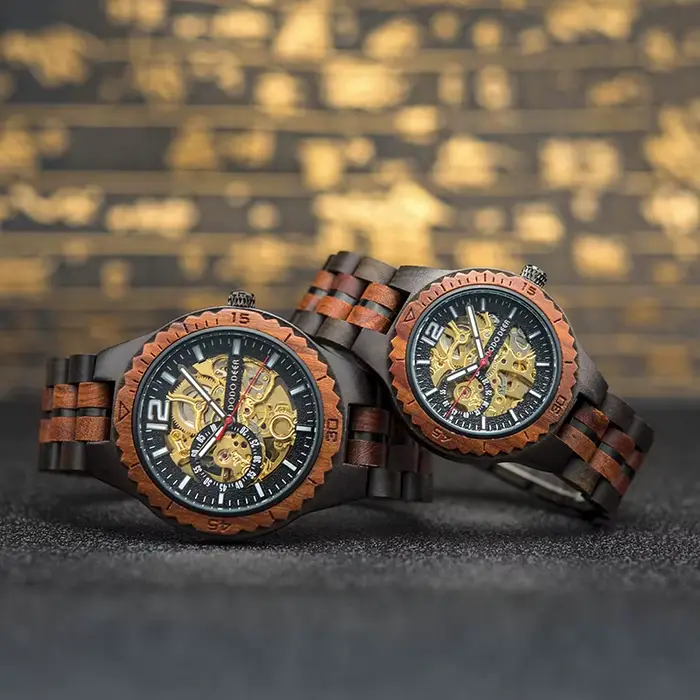 DODO DEER montre en bois hommes montres mécaniques automatiques Couple étanche lumineux main auto-vent luxe femmes mâle cadeau