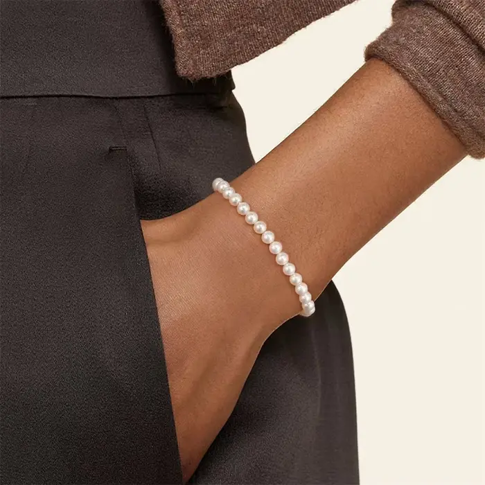 Bracelet de perles d'imitation rétro Simple pour femmes