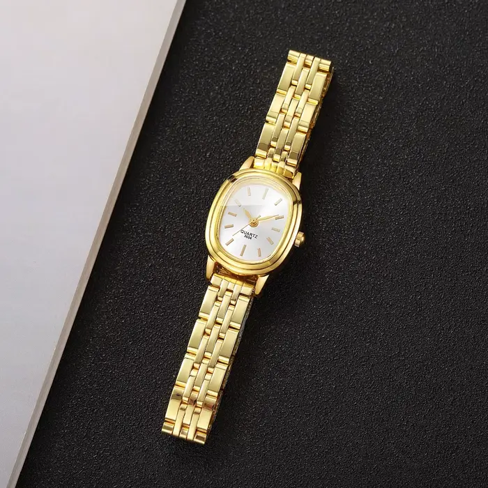 Élégant cadran ovale femmes montre-bracelet mode dames montre à Quartz Reloj Mujer filles horloge cadeau (sans boîte)