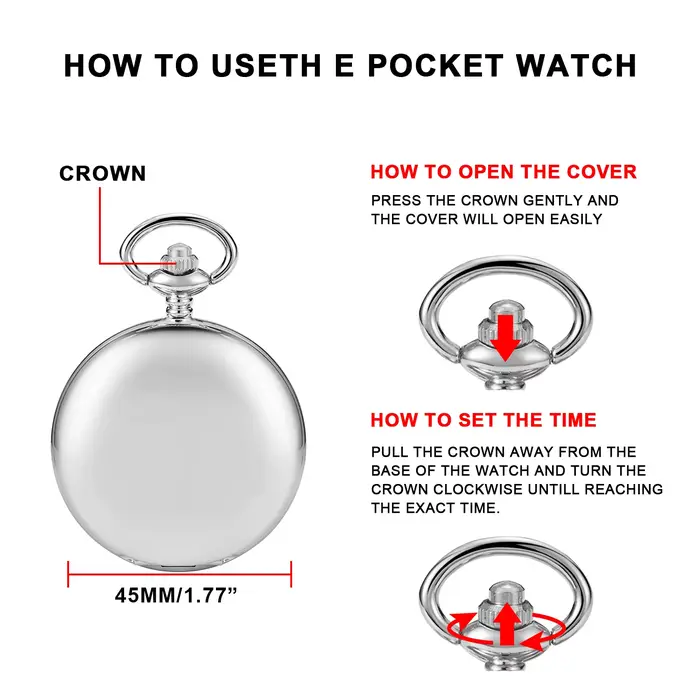 Montre de poche à Quartz lisse