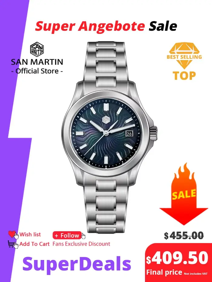 San Martin officiel 39mm Guilloche vadrouille cadran Gada montre mis5 9015 luxe hommes montres mécaniques automatiques 10 ATM reloj SN0150