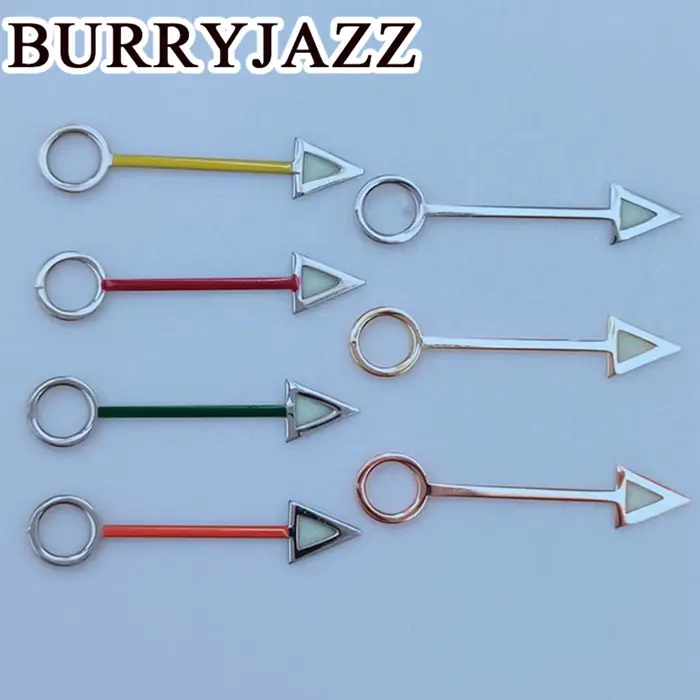 BURRYJAZZ NH34 GMT aiguilles de montre argent or Rose or rouge jaune vert Orange
