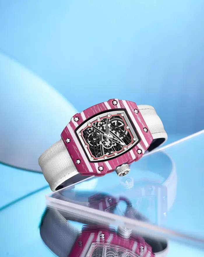Montre à Quartz Sportive Ultra-Thin Barrel Affichage Lumineux Bracelet Nylon Occasionnels Professionnels Hommes Femmes