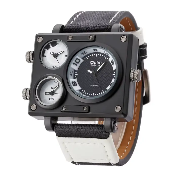 Oulm – montre à Quartz pour hommes, marque de luxe, de styliste Unique, à la mode, carrée, grand vis