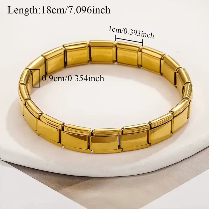 Jardme – Bracelet élastique italien en acier inoxydable pour femmes et hommes