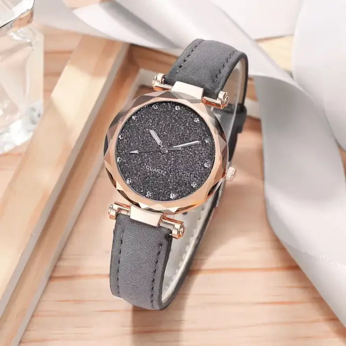 Montres décontractées femmes romantique ciel étoilé Montre Bracelet en cuir strass concepteur dames 