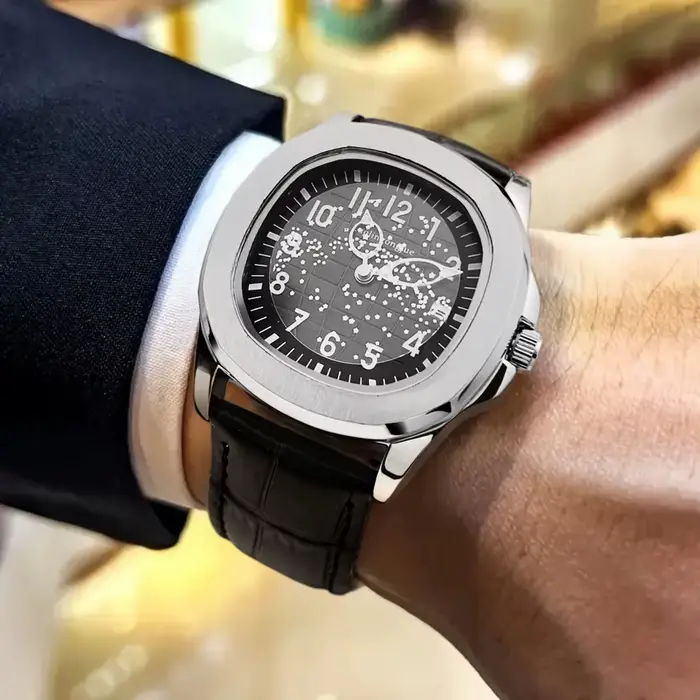 Nouvelle montre mécanique automatique pour homme avec bracelet en cuir de luxe