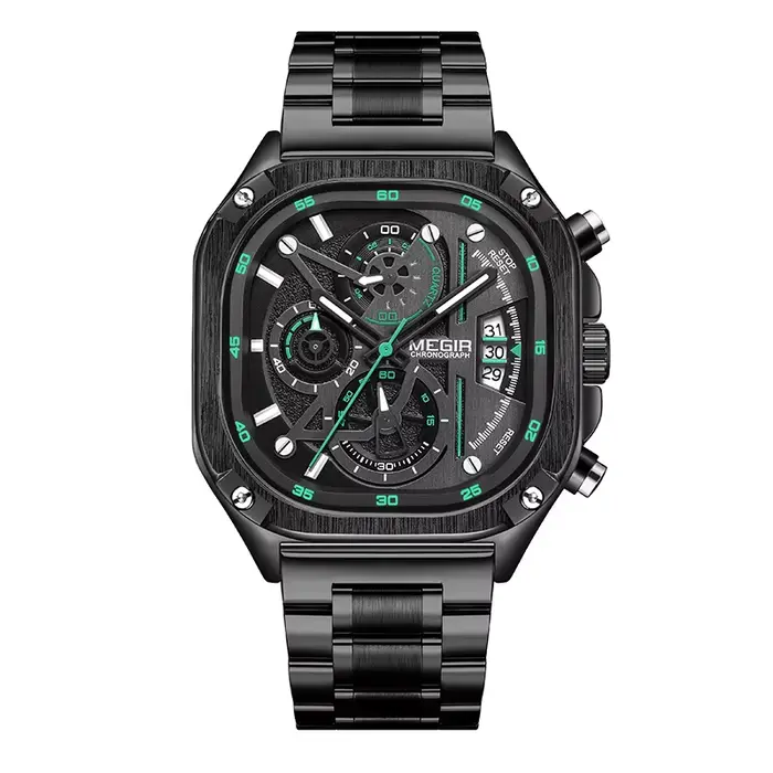 Montre à quartz noire MEGIR 2217