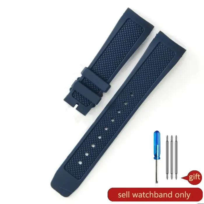 Bracelet de montre en silicone souple étanche pour IWC, interface incurvée, sport, série portugaise,