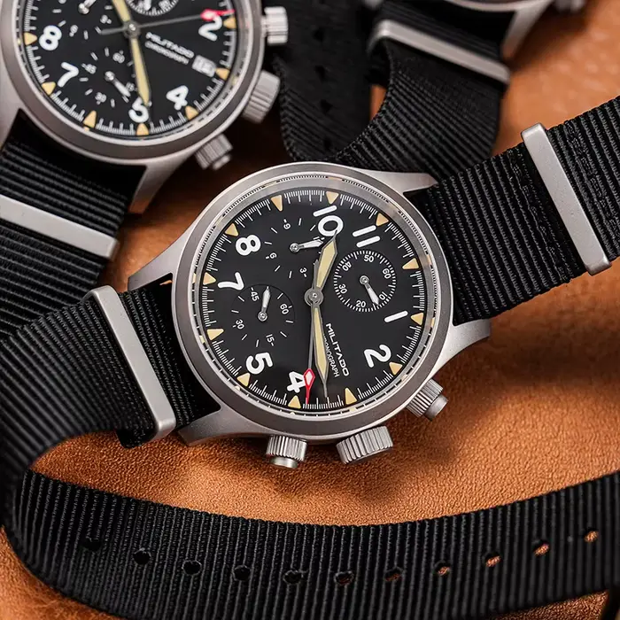 Militado ML1868KF montre à Quartz 3 cadrans VK67 chronographe mouvement en acier inoxydable