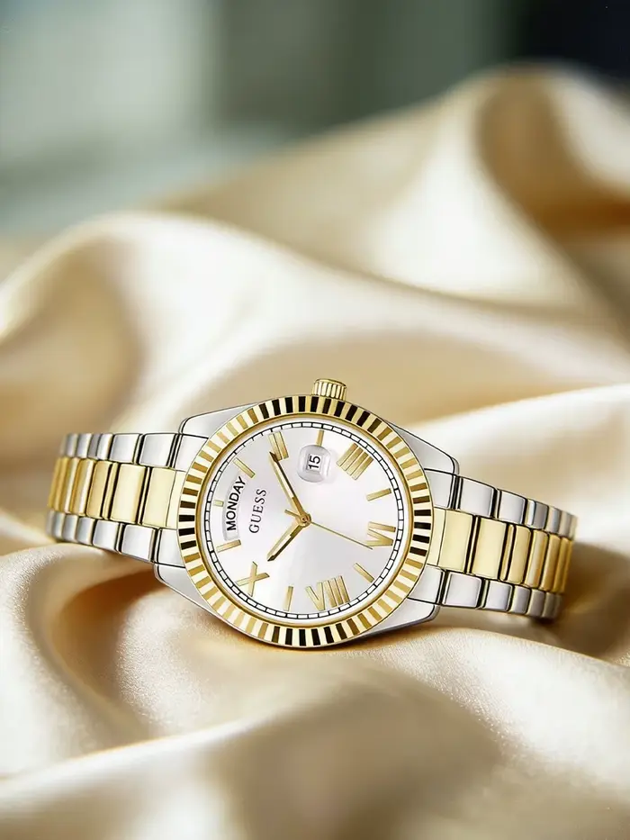 Montres de luxe pour femmes Guess GW0308L6 Luna en acier inoxydable avec strass