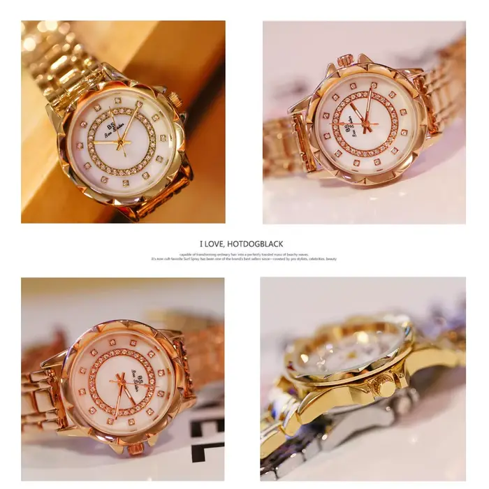 Diamant femmes montre de luxe marque 2025 strass élégant dames montres or Rose horloge