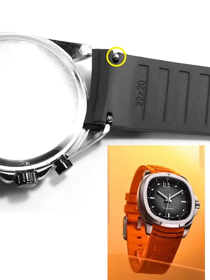 Bracelet de montre en caoutchouc étanche pour Mido Multifort TV M049.526