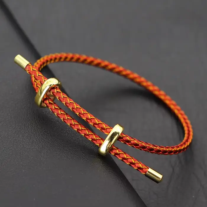 Bracelet à breloques en fil d'acier inoxydable Simple et réglable, unisexe, nœud coulissant, bonne c