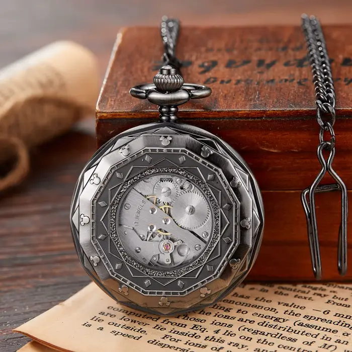 Montre de Poche Mécanique Hexagonale pour Homme et Femme