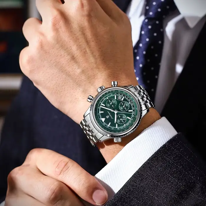 POEDAGAR montre militaire de luxe pour hommes étanche lumineux Date chronographe homme