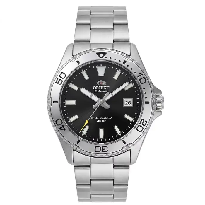 Montre automatique de plongée Orient 20Bar pour homme, bracelet en acier inoxydable, cadran bleu lum