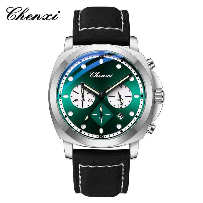 CHENXI – Nouvelle montre de sport lumineuse pour homme, style militaire, bracelet en cuir, chronogra