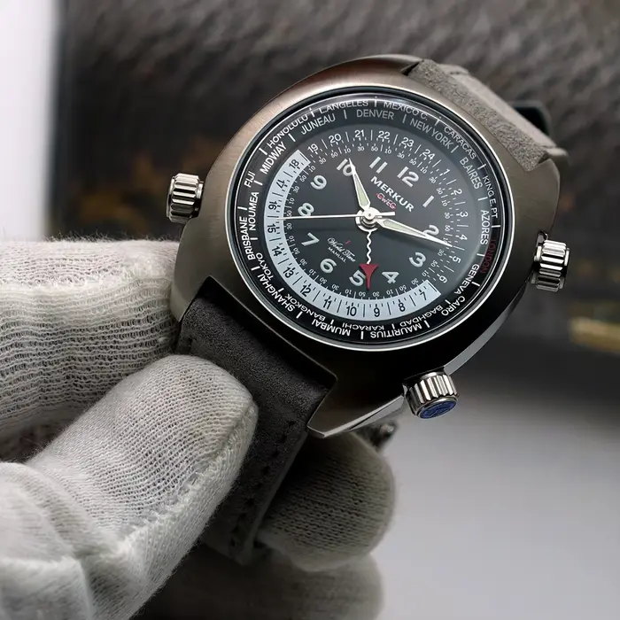 Merkur-Montre mécanique vintage pour homme