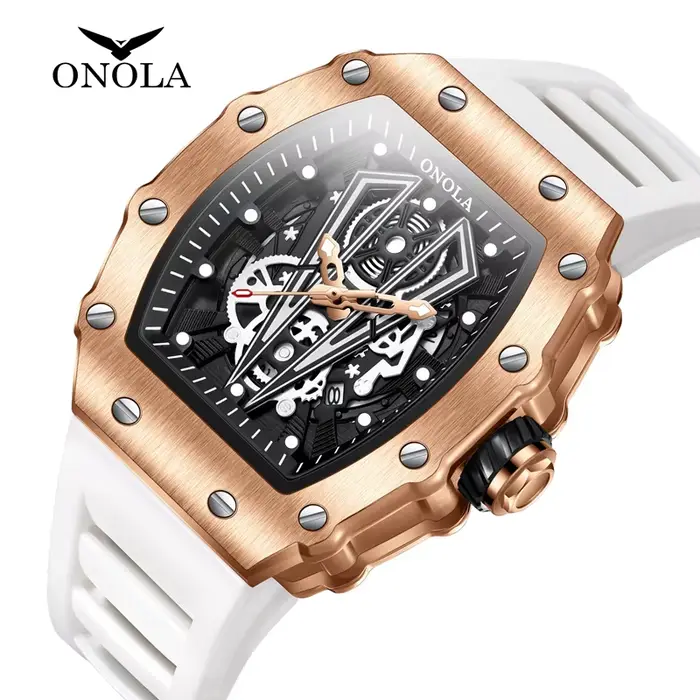 ONOLA marque hommes montres horloge 2021 mode sport décontracté Unique Quartz luxe montre carrée