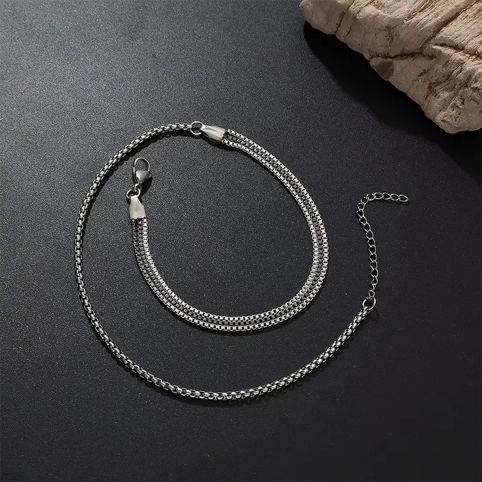 Ensemble de bracelets pour hommes, cadeaux pour papa, boîte étanche délicate en acier inoxydable, ch