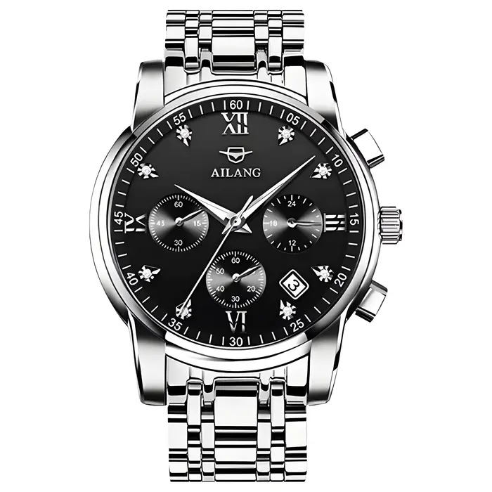 Ailang montre pour hommes marque de luxe montre à Quartz multi-fonction étanche chronographe haut Or