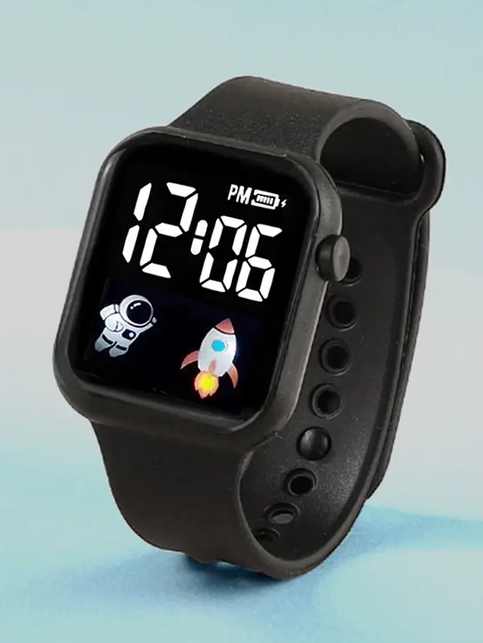 Montre électronique rectangulaire avec bracelet