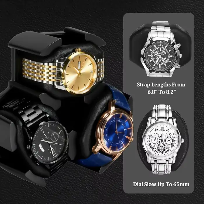 Boîte de rangement pour montres automatiques avec remontoir 6 emplacements