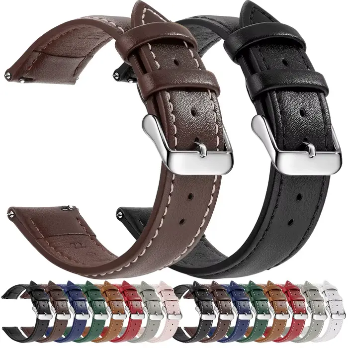 Bracelet de montre en cuir véritable de grain supérieur