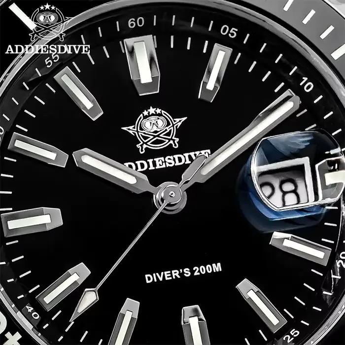 ADDIESDIVE nouvelle montre de plongée de luxe pour hommes AD2510 41mm BGW9 cadran en émail lumineux couronne à visser bracelet en acier inoxydable Durable