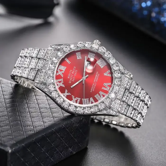 Offre spéciale diamant Bling montre hommes couleur or cadeau de luxe montres à Quartz mâle horloge l
