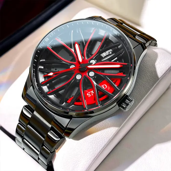 Montres pour hommes OLEVS 9937, montre-bracelet à quartz originale, mode, roue, étanche, lumineuse, 