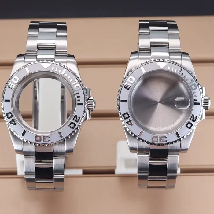 40mm montre 20mm Bracelet ensemble boîtier saphir cristal verre pour Seiko Nh35 Nh36 Eta 2824 mis5 8215 mouvement 28.5mm YACHT-MASTER
